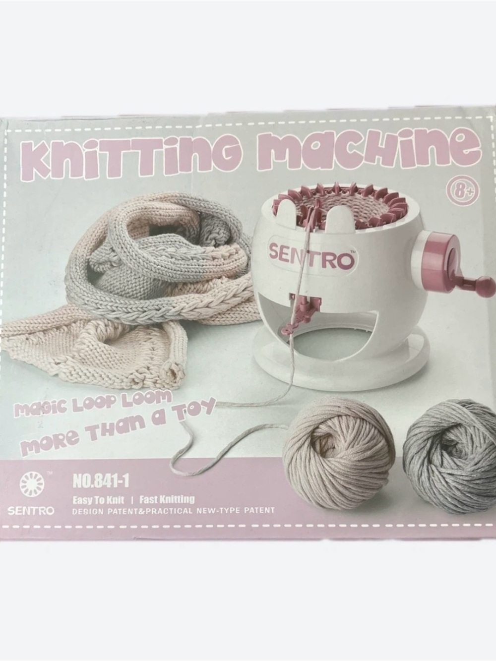 entro Pink & White Magic Loop Knitting Machine